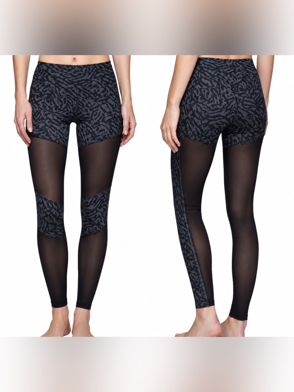 ✨🖤 Lululemon Hot To Street Leggings Biggie Brushed Animal Coal Black Size 4 🖤✨